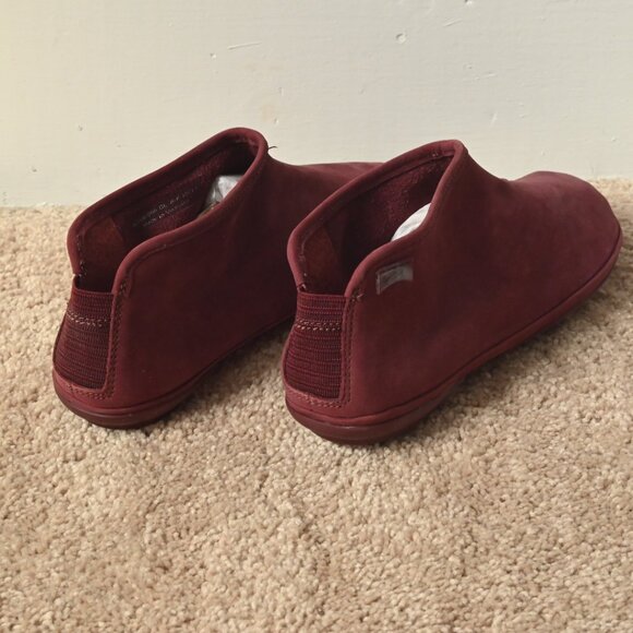 Camper Right Nina Ankle Boot - Red Burgundy Nubuck - Picture 2 of 3
